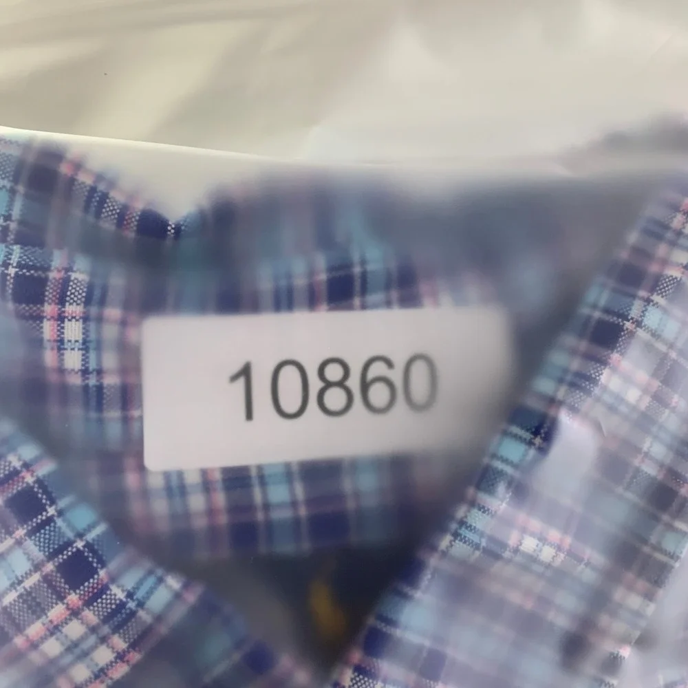 Polo Ralph Lauren Oxford Shirt Men 3XB Plaid Blue Short Sleeve Cotton Oversize